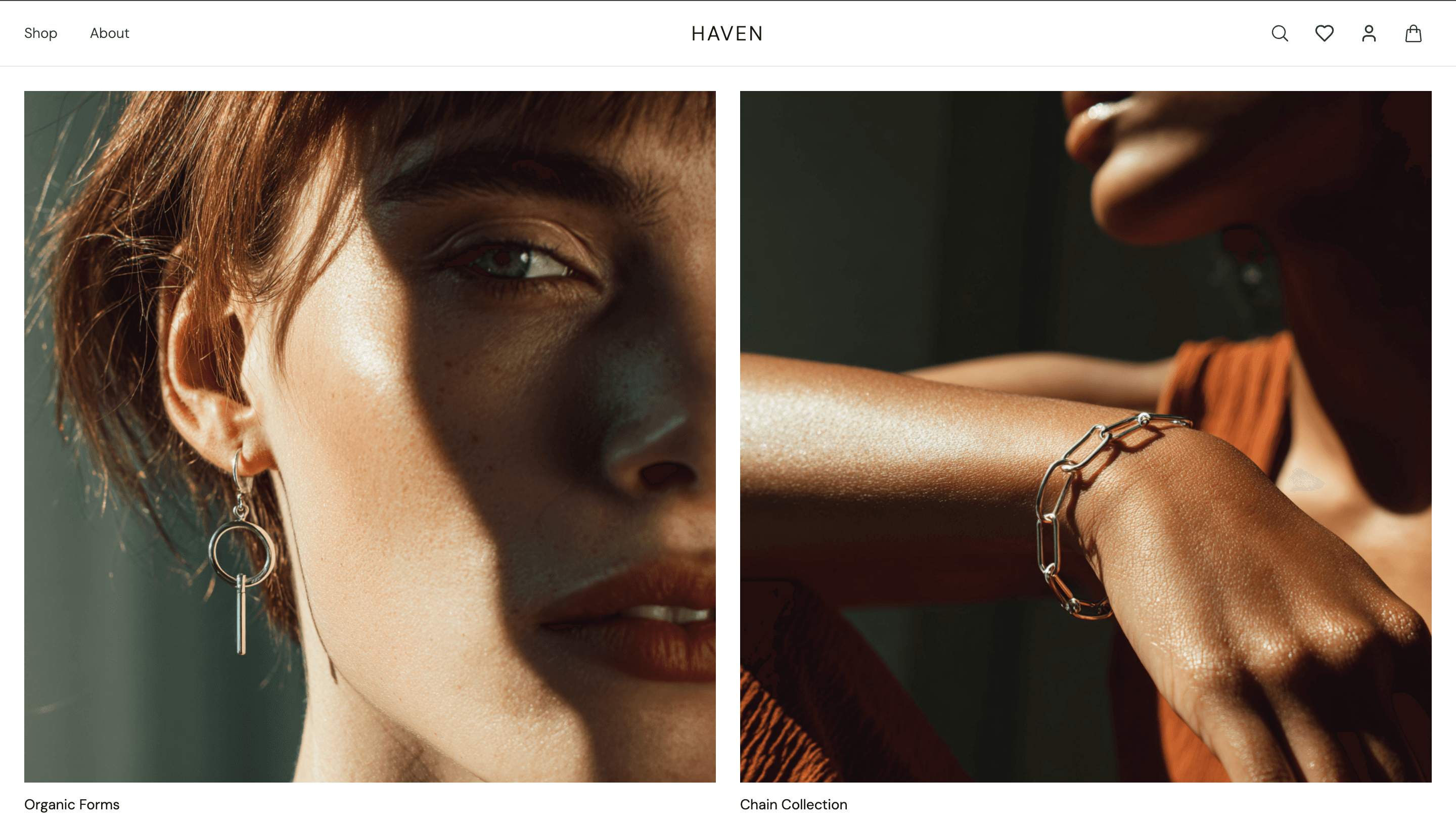 Haven E-Commerce project screenshot