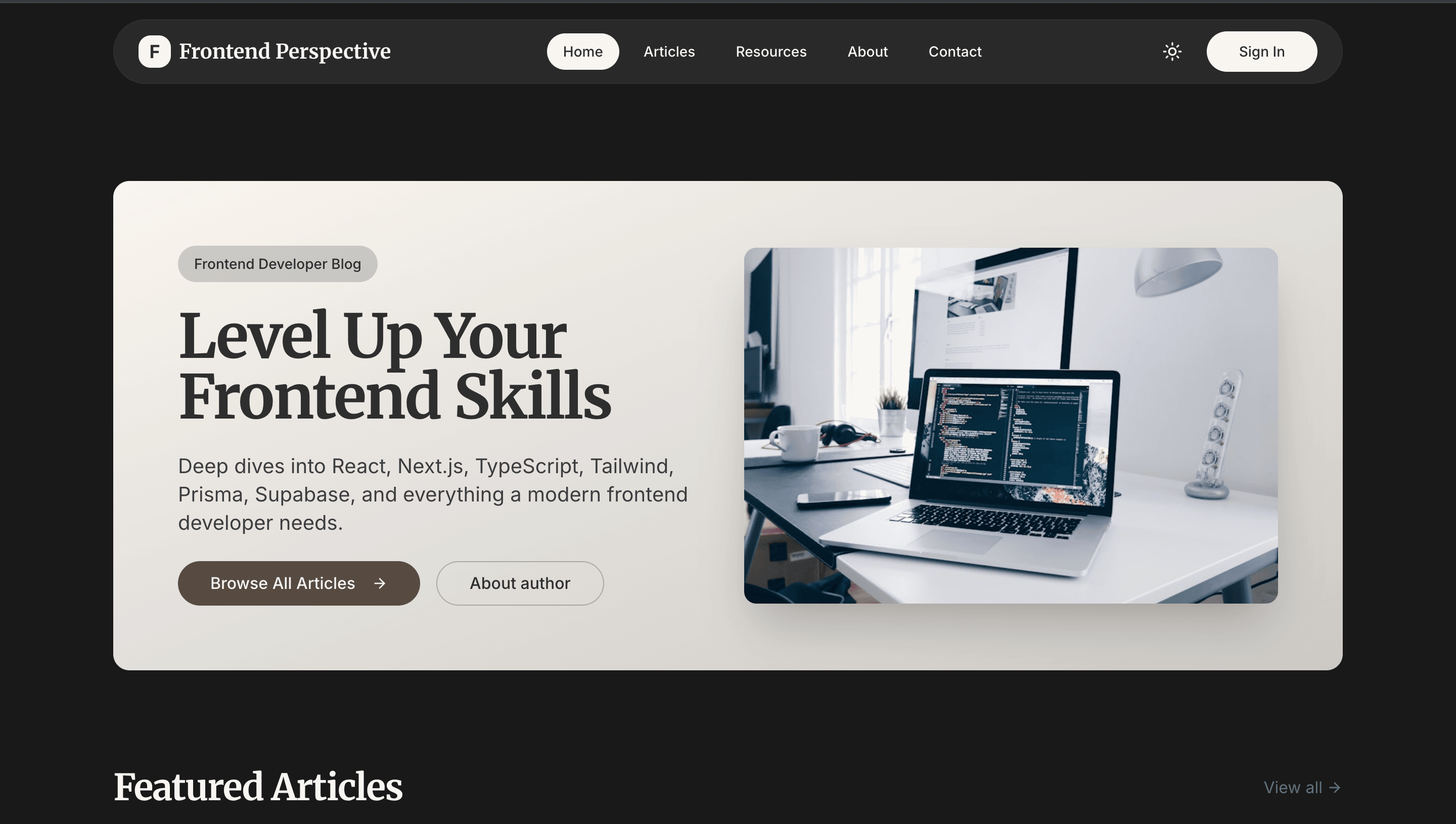 FrontEnd Perspective project screenshot